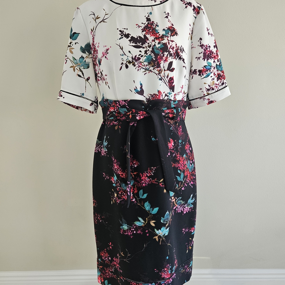 Phase Eight Floral Print Dress with Belt